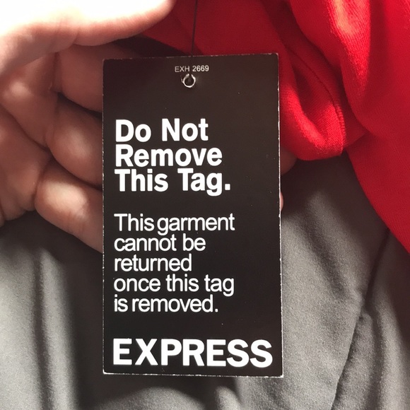 EXPRESS small/petite red mini dress with 3 quarter sleeve .Brand New with tags. - Picture 7 of 8